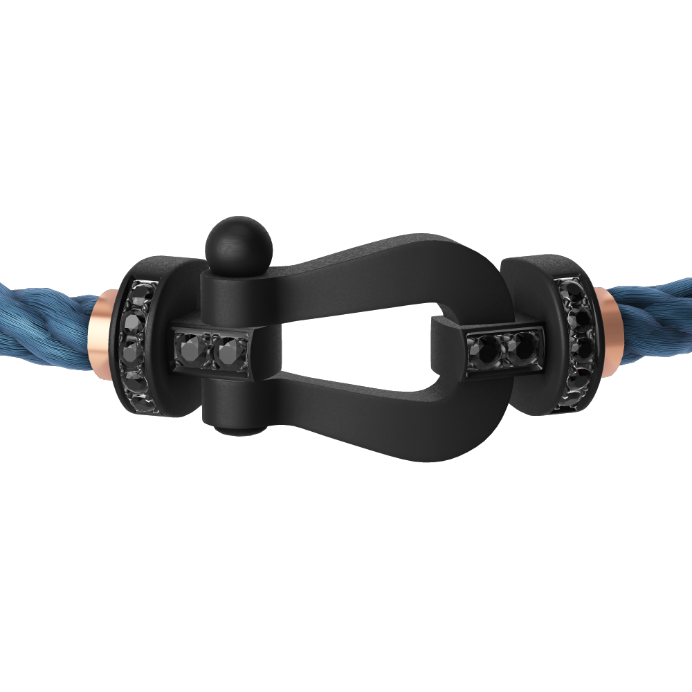 FORCE 10 BRACELET BLACK TITANIUM AND BLACK DIAMONDS LARGE MODEL
