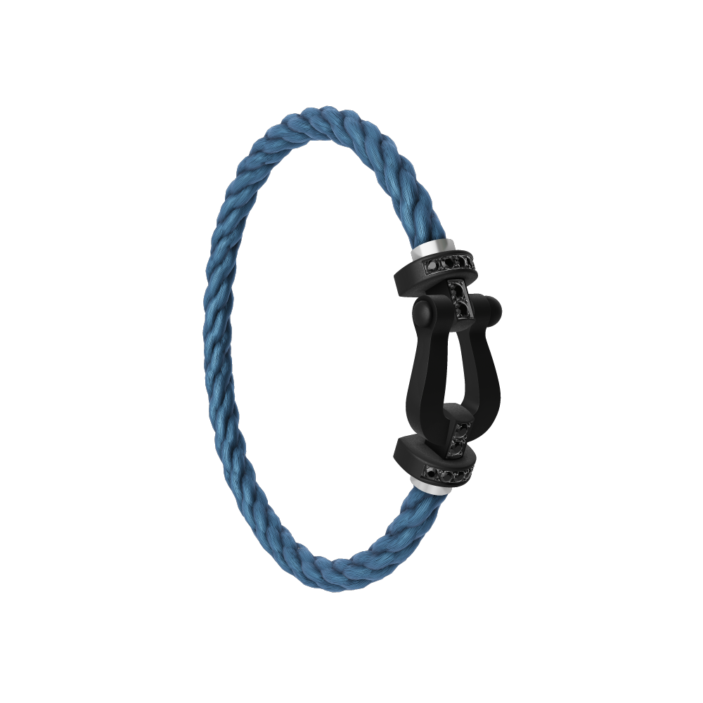 FORCE 10 BRACELET BLACK TITANIUM AND BLACK DIAMONDS LARGE MODEL