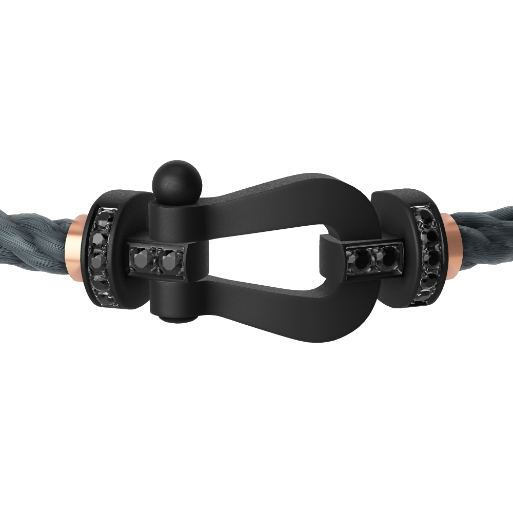 FORCE 10 BRACELET BLACK TITANIUM AND BLACK DIAMONDS LARGE MODEL