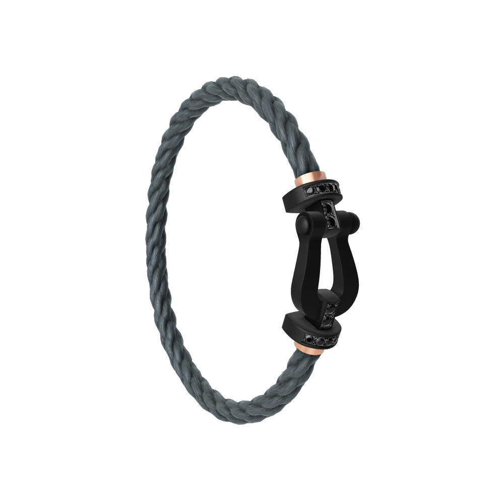 FORCE 10 BRACELET BLACK TITANIUM AND BLACK DIAMONDS LARGE MODEL