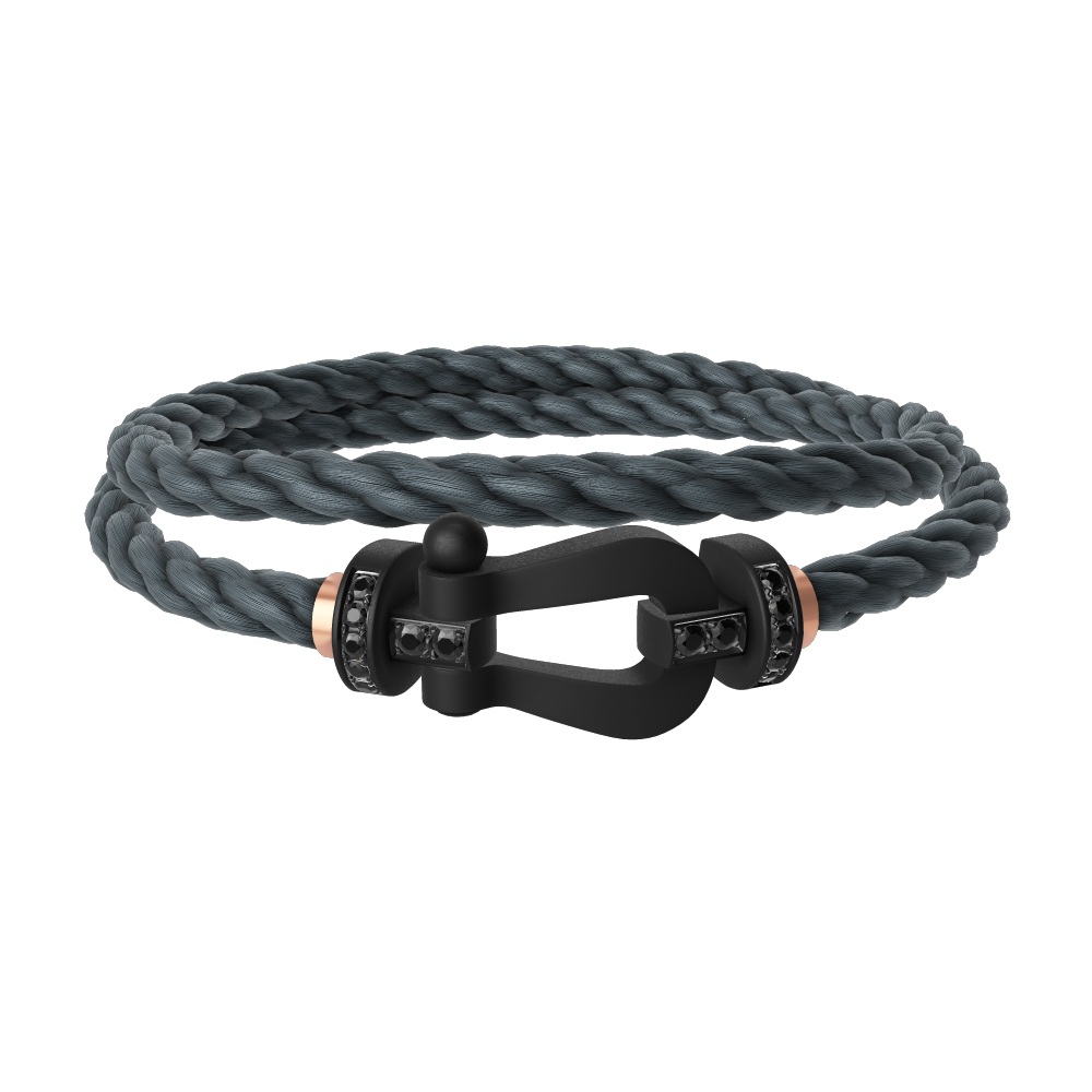 FORCE 10 BRACELET BLACK TITANIUM AND BLACK DIAMONDS LARGE MODEL