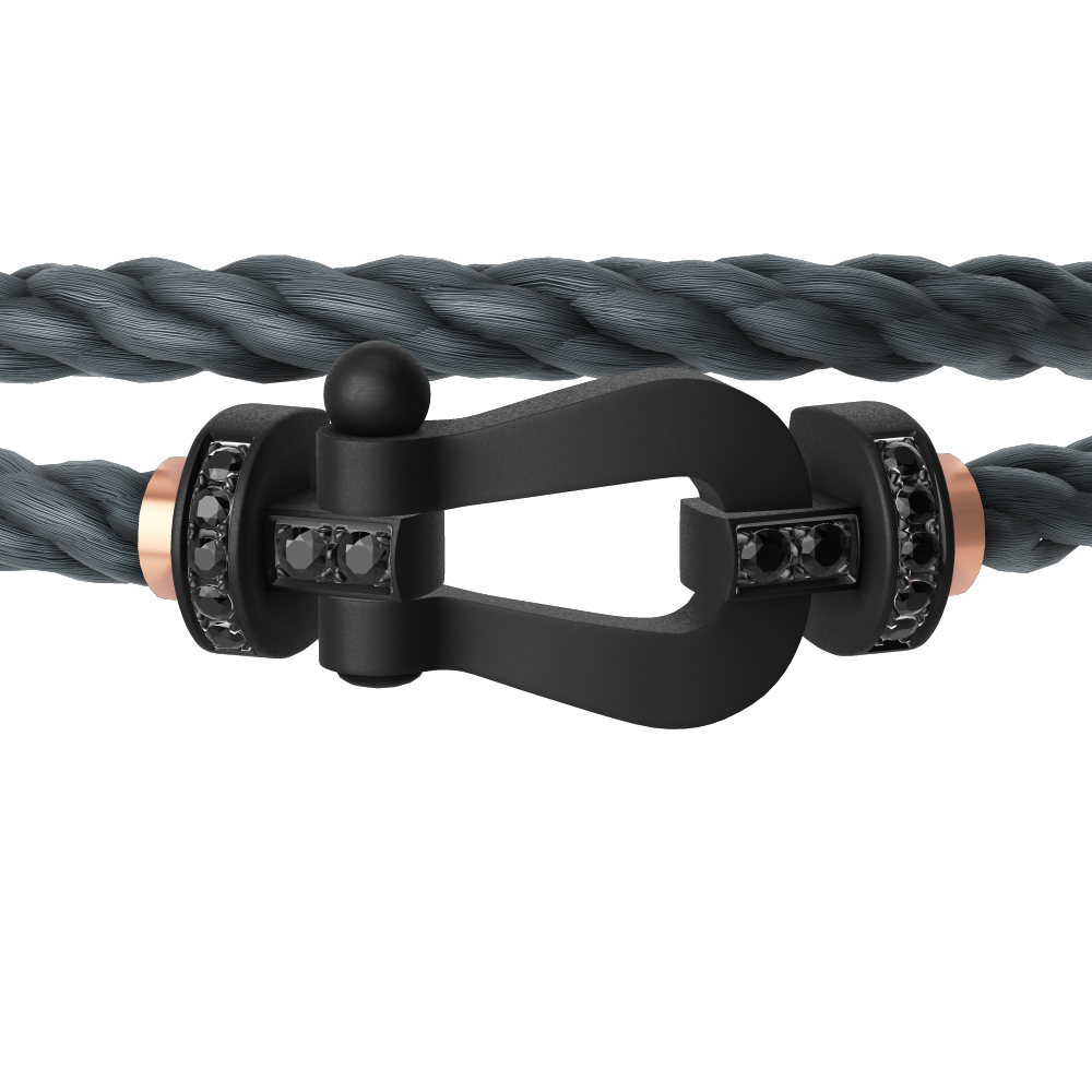 FORCE 10 BRACELET BLACK TITANIUM AND BLACK DIAMONDS LARGE MODEL