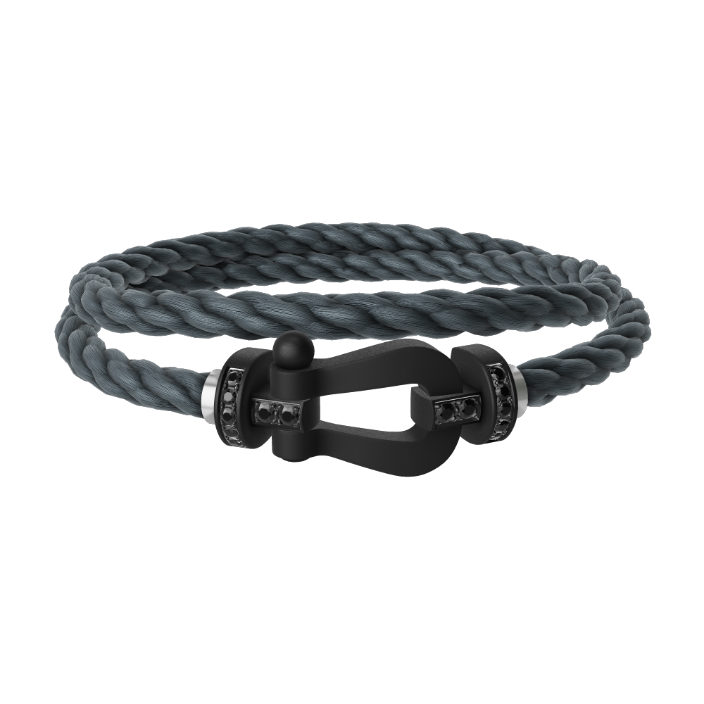 FORCE 10 BRACELET BLACK TITANIUM AND BLACK DIAMONDS LARGE MODEL