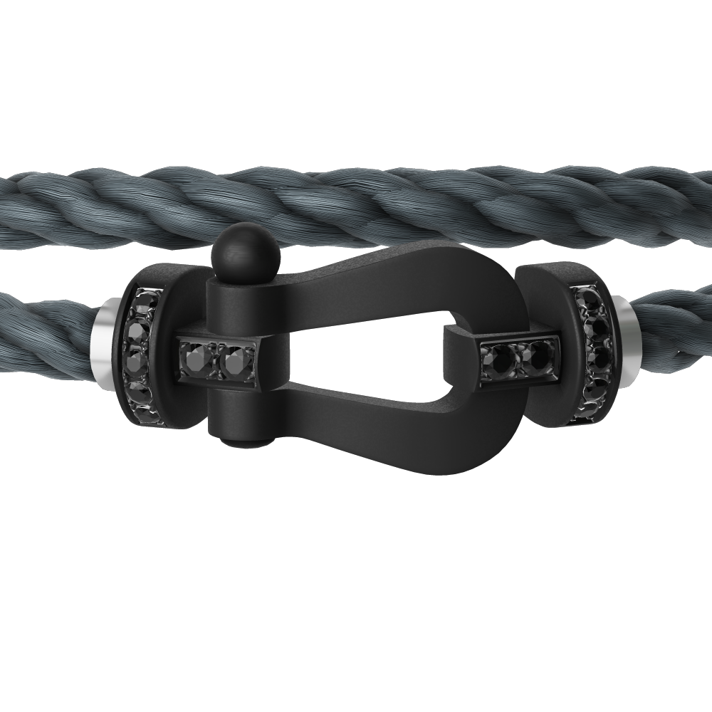 FORCE 10 BRACELET BLACK TITANIUM AND BLACK DIAMONDS LARGE MODEL