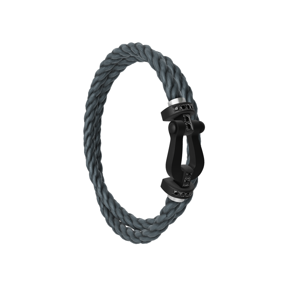 FORCE 10 BRACELET BLACK TITANIUM AND BLACK DIAMONDS LARGE MODEL