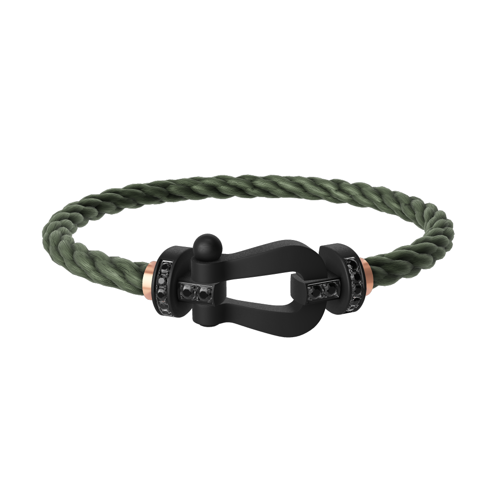FORCE 10 BRACELET BLACK TITANIUM AND BLACK DIAMONDS LARGE MODEL