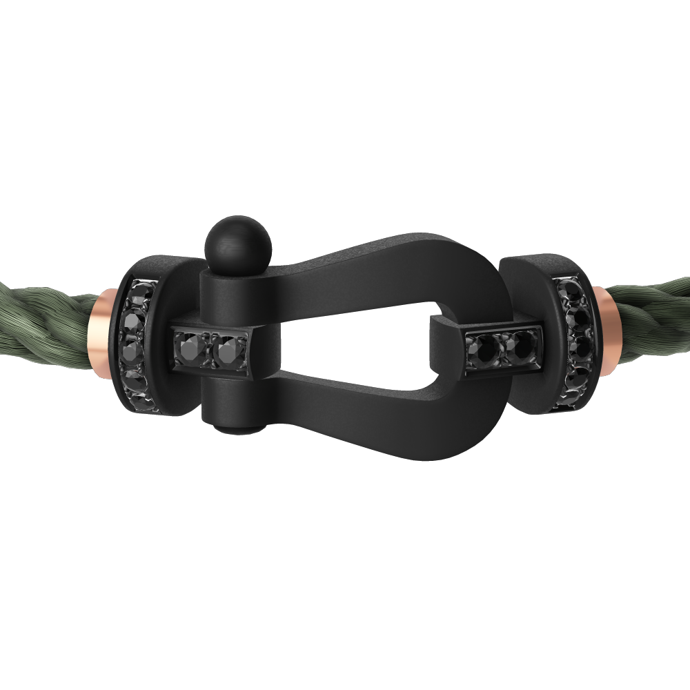 FORCE 10 BRACELET BLACK TITANIUM AND BLACK DIAMONDS LARGE MODEL