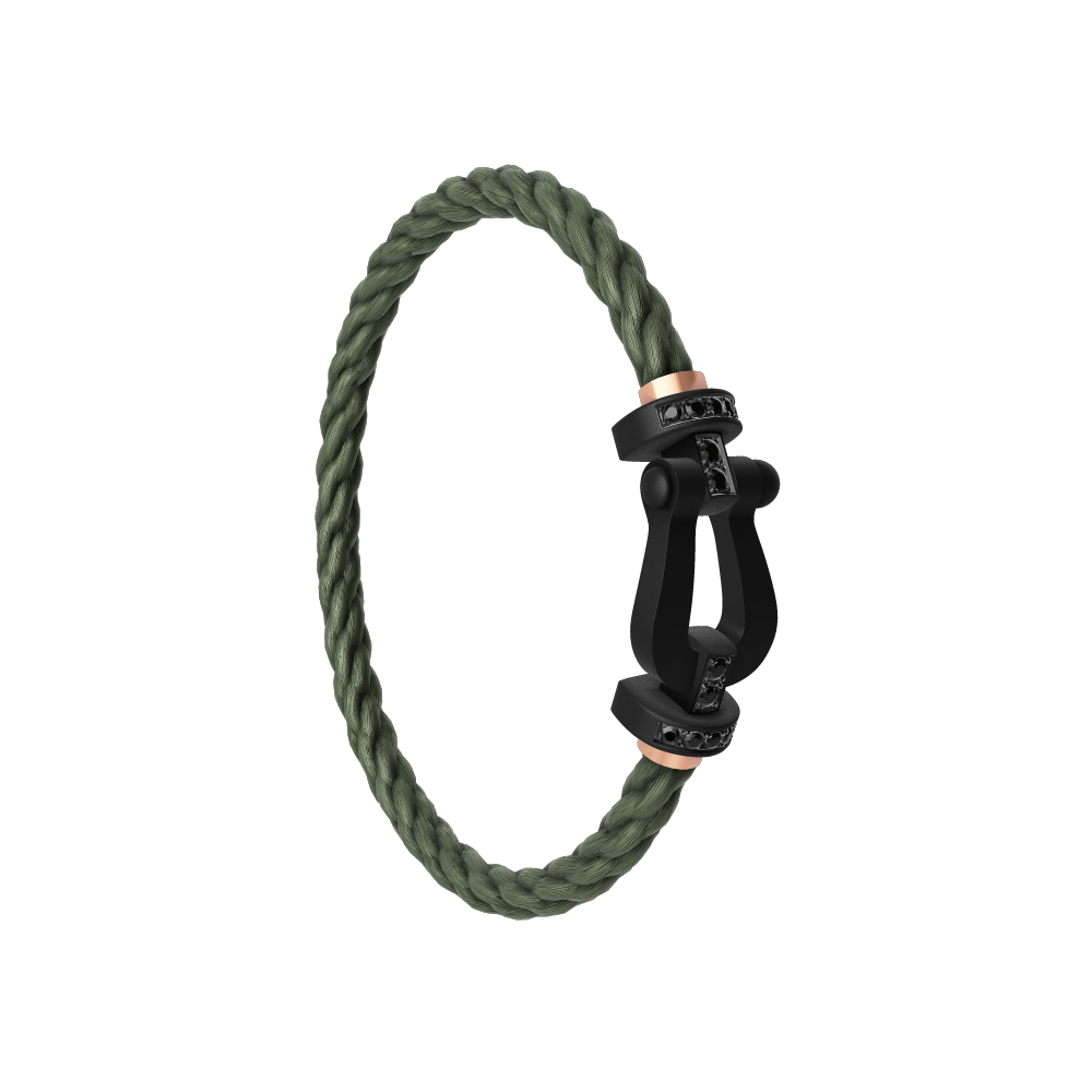 FORCE 10 BRACELET BLACK TITANIUM AND BLACK DIAMONDS LARGE MODEL