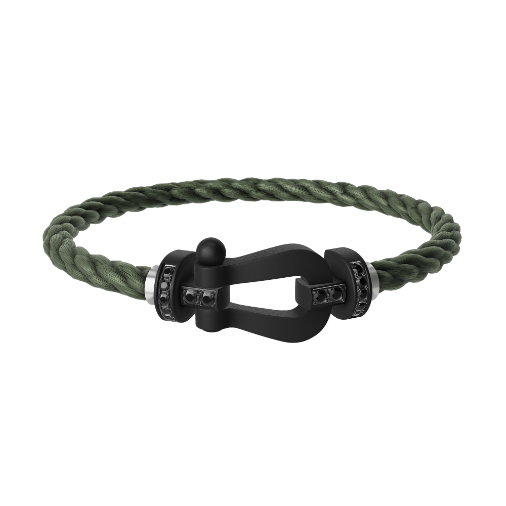 FORCE 10 BRACELET BLACK TITANIUM AND BLACK DIAMONDS LARGE MODEL