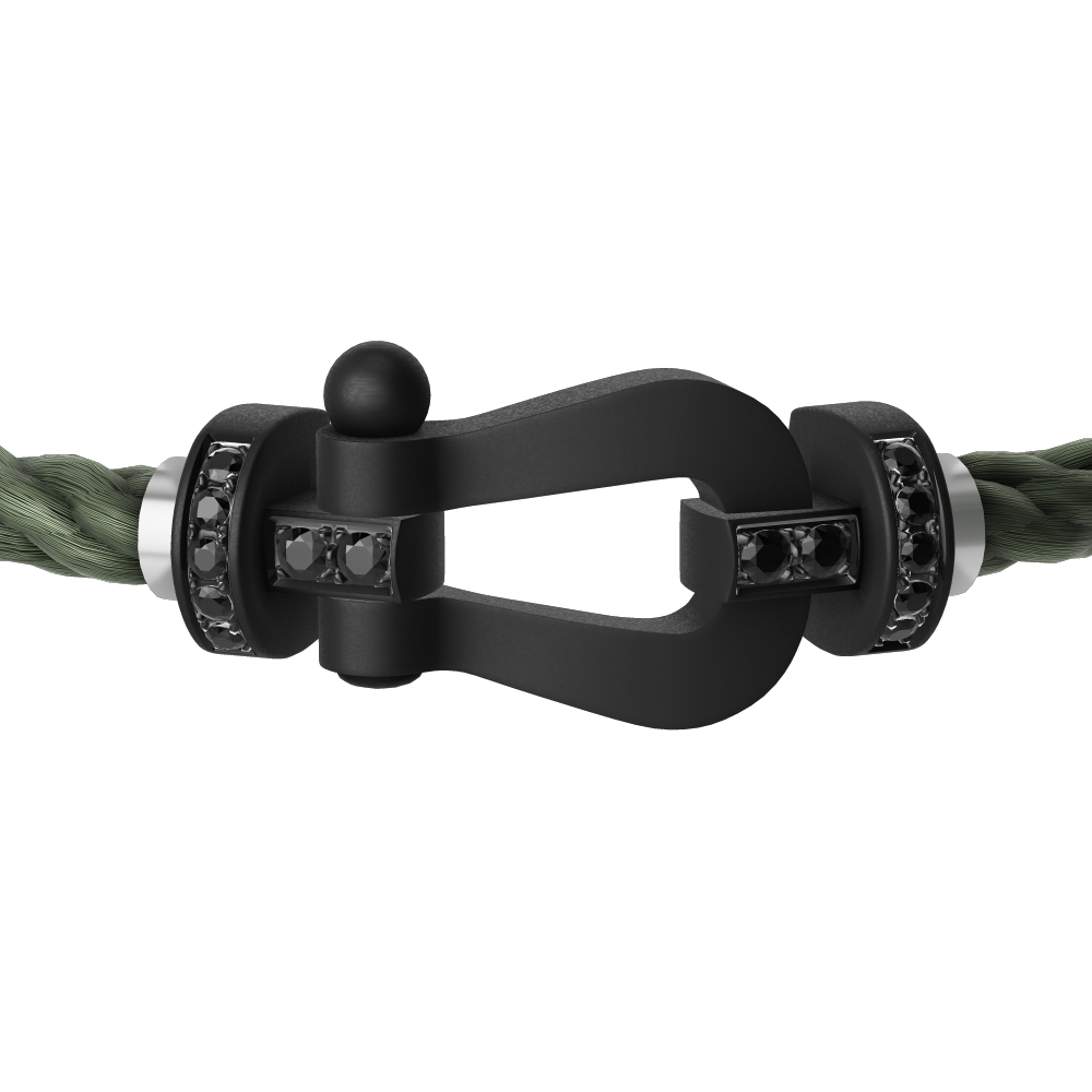 FORCE 10 BRACELET BLACK TITANIUM AND BLACK DIAMONDS LARGE MODEL