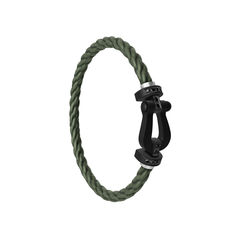 FORCE 10 BRACELET BLACK TITANIUM AND BLACK DIAMONDS LARGE MODEL