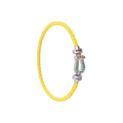 FORCE 10 BRACELET MEDIUM MODEL IN 18K WHITE GOLD AND COLOURED STONES