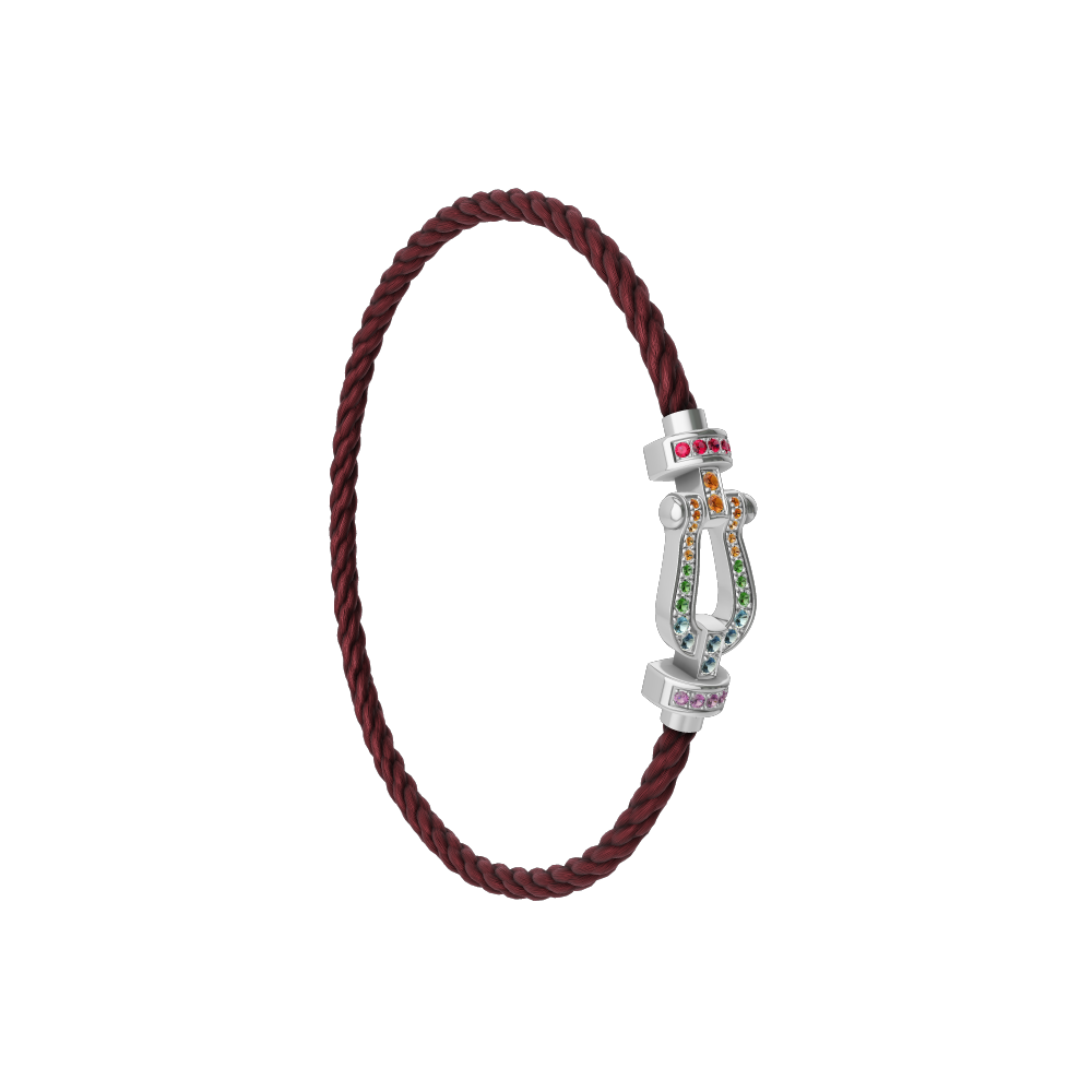 FORCE 10 BRACELET MEDIUM MODEL IN 18K WHITE GOLD AND COLOURED STONES