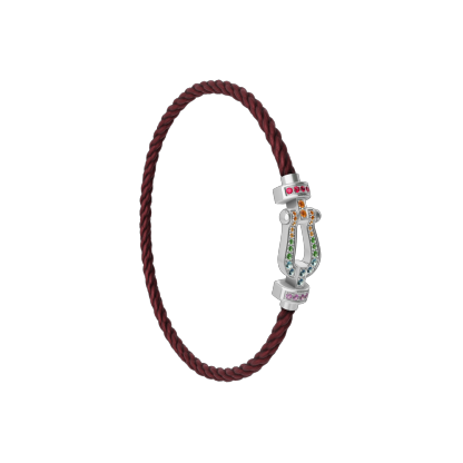 FORCE 10 BRACELET MEDIUM MODEL IN 18K WHITE GOLD AND COLOURED STONES