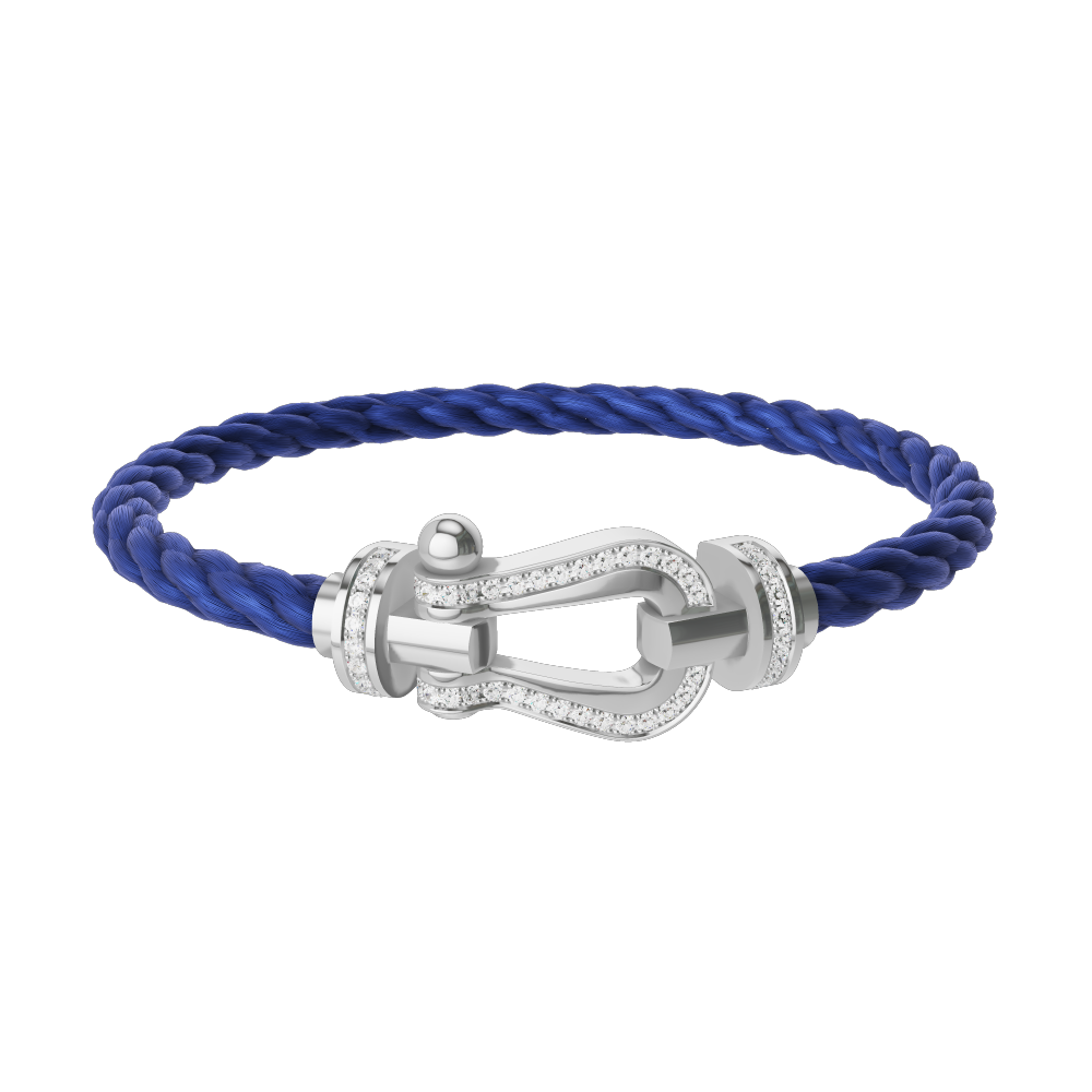 FORCE 10 BRACELET LARGE MODEL 18K WHITE GOLD DIAMOND PAVED