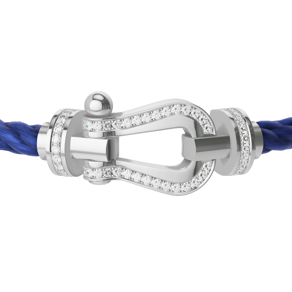 FORCE 10 BRACELET LARGE MODEL 18K WHITE GOLD DIAMOND PAVED