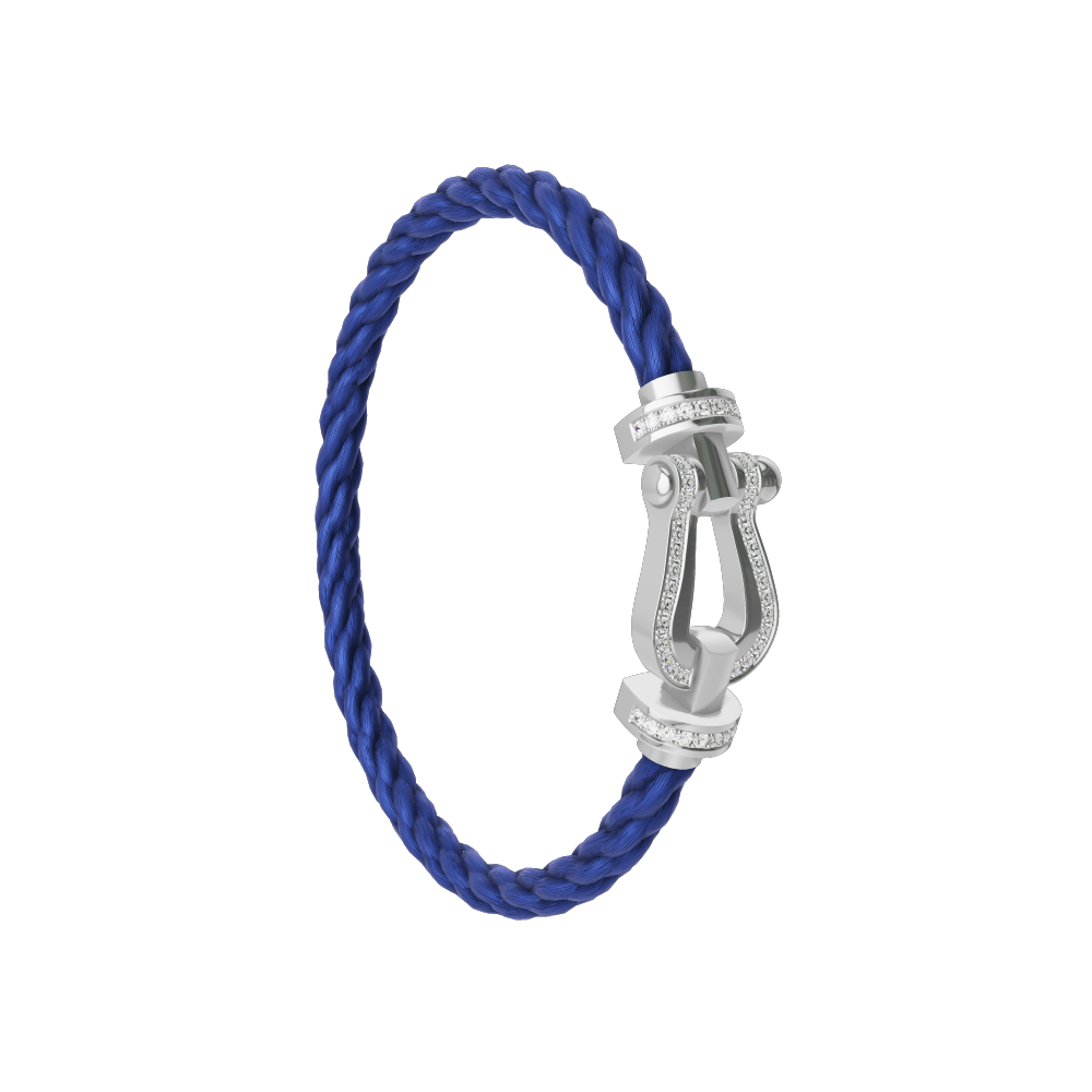 FORCE 10 BRACELET LARGE MODEL 18K WHITE GOLD DIAMOND PAVED