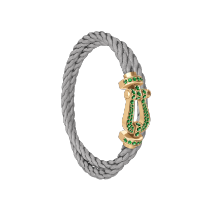 FORCE 10 BRACELET 18K YELLOW GOLD AND EMERALDS LARGE MODEL