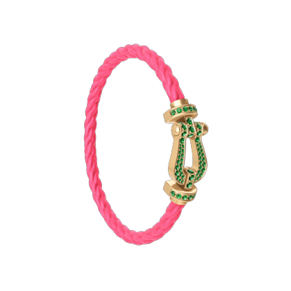 FORCE 10 BRACELET 18K YELLOW GOLD AND EMERALDS LARGE MODEL