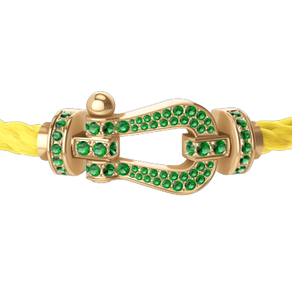 FORCE 10 BRACELET 18K YELLOW GOLD AND EMERALDS LARGE MODEL