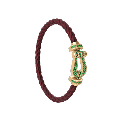 FORCE 10 BRACELET 18K YELLOW GOLD AND EMERALDS LARGE MODEL