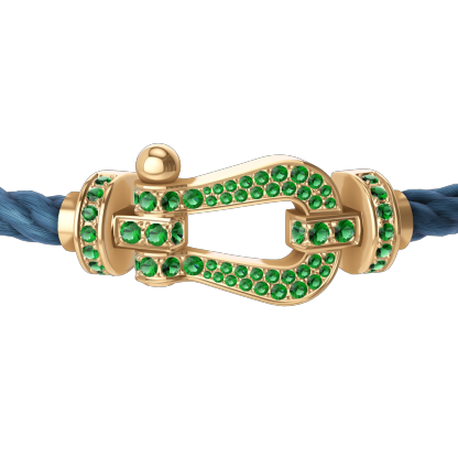 FORCE 10 BRACELET 18K YELLOW GOLD AND EMERALDS LARGE MODEL