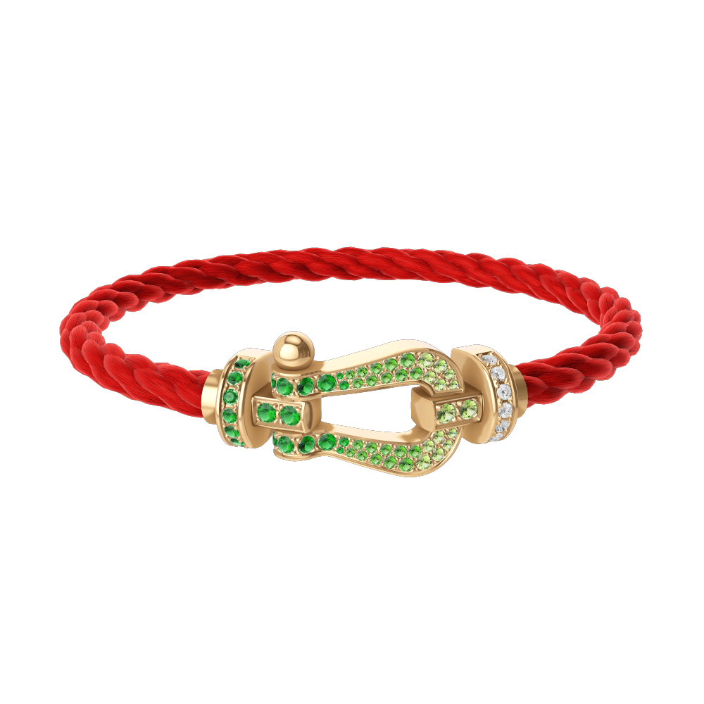 FORCE 10 BRACELET 18K YELLOW GOLD AND COLORED STONES LARGE MODEL