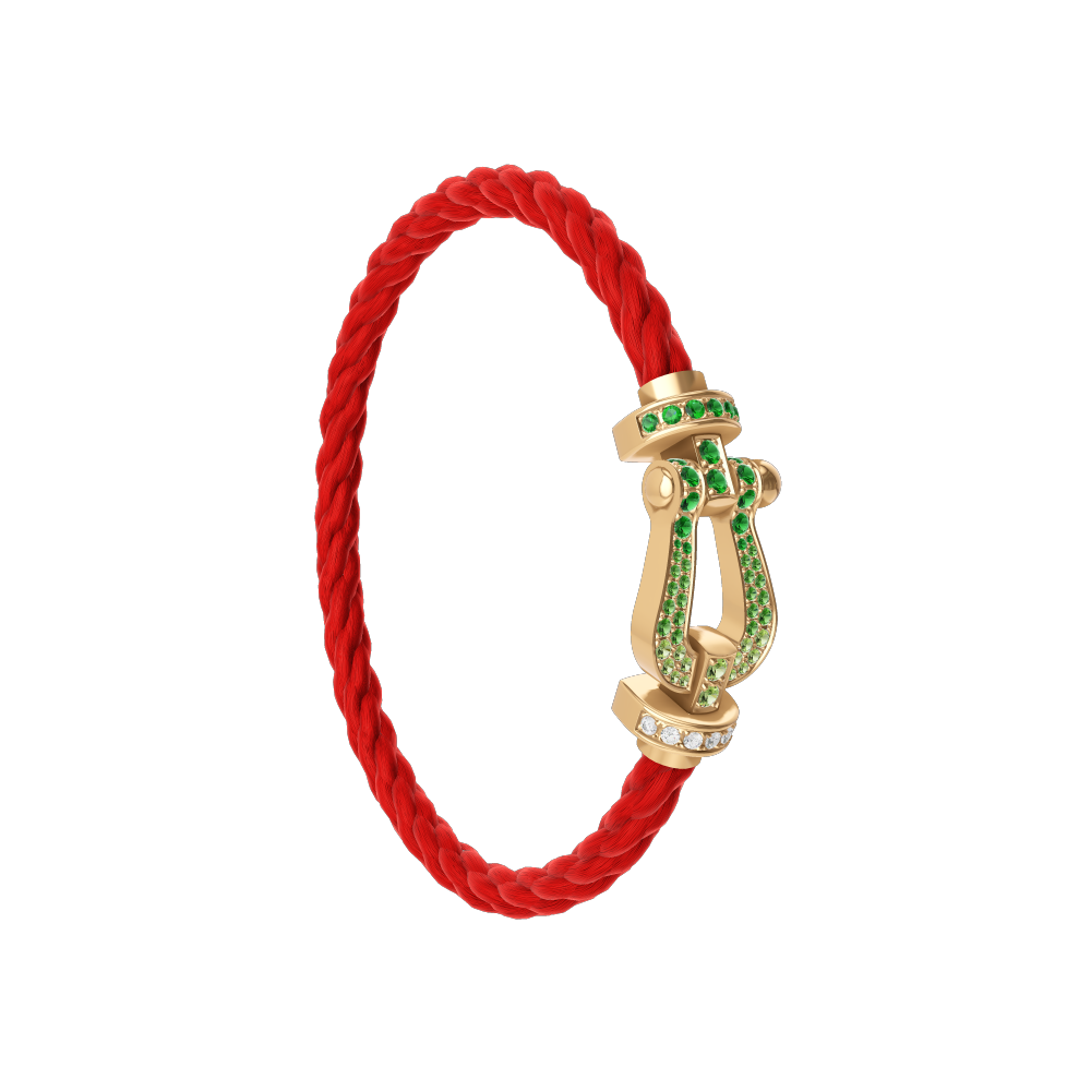 FORCE 10 BRACELET 18K YELLOW GOLD AND COLORED STONES LARGE MODEL