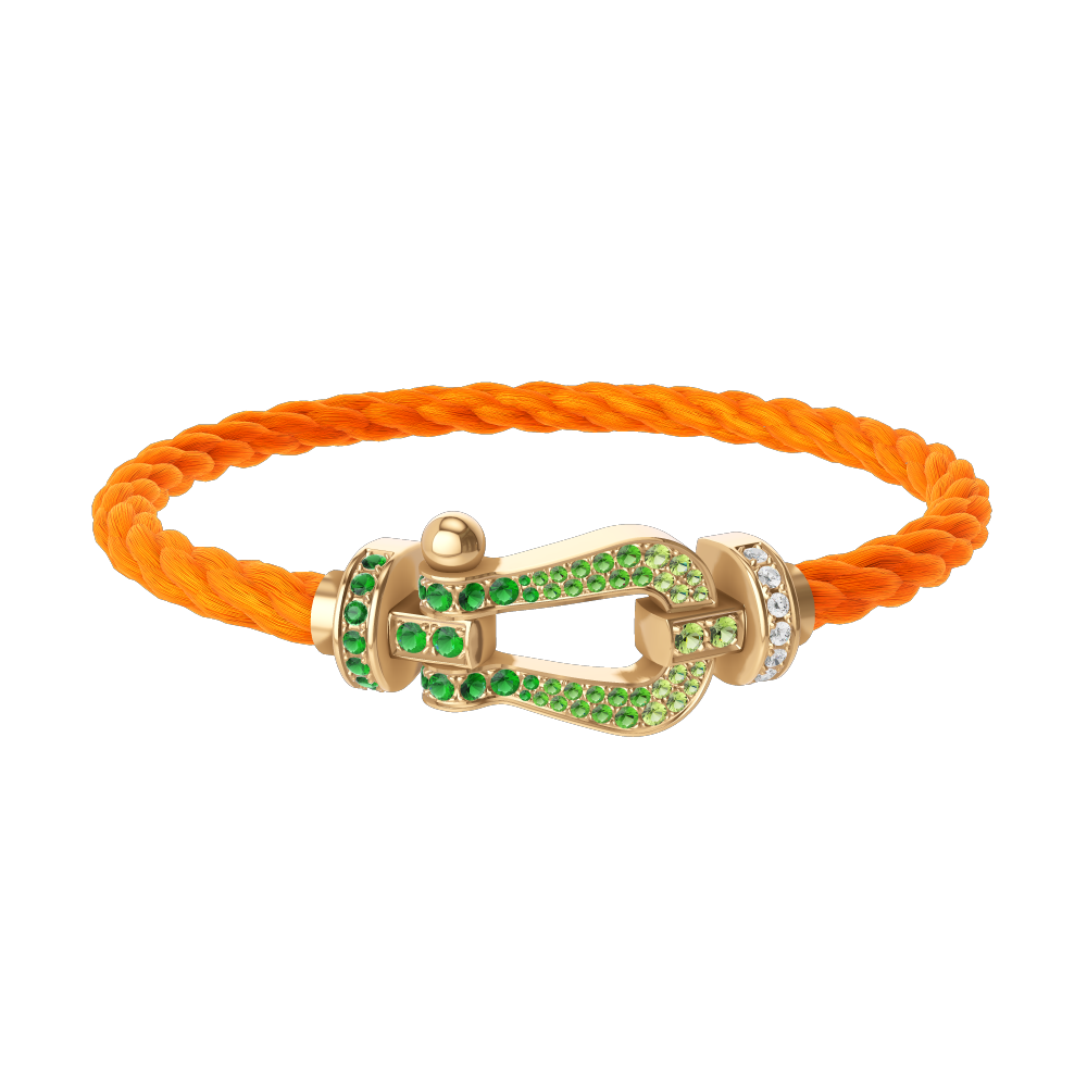 FORCE 10 BRACELET 18K YELLOW GOLD AND COLORED STONES LARGE MODEL