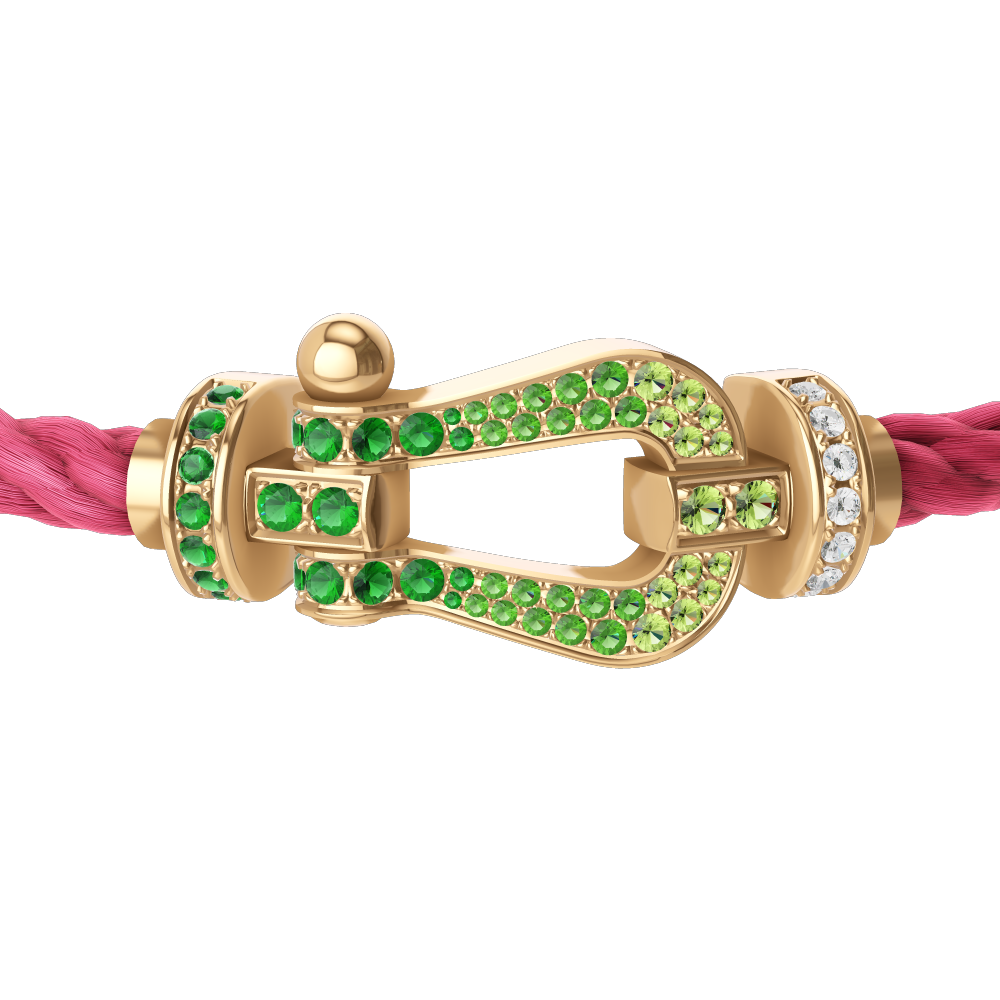 FORCE 10 BRACELET 18K YELLOW GOLD AND COLORED STONES LARGE MODEL