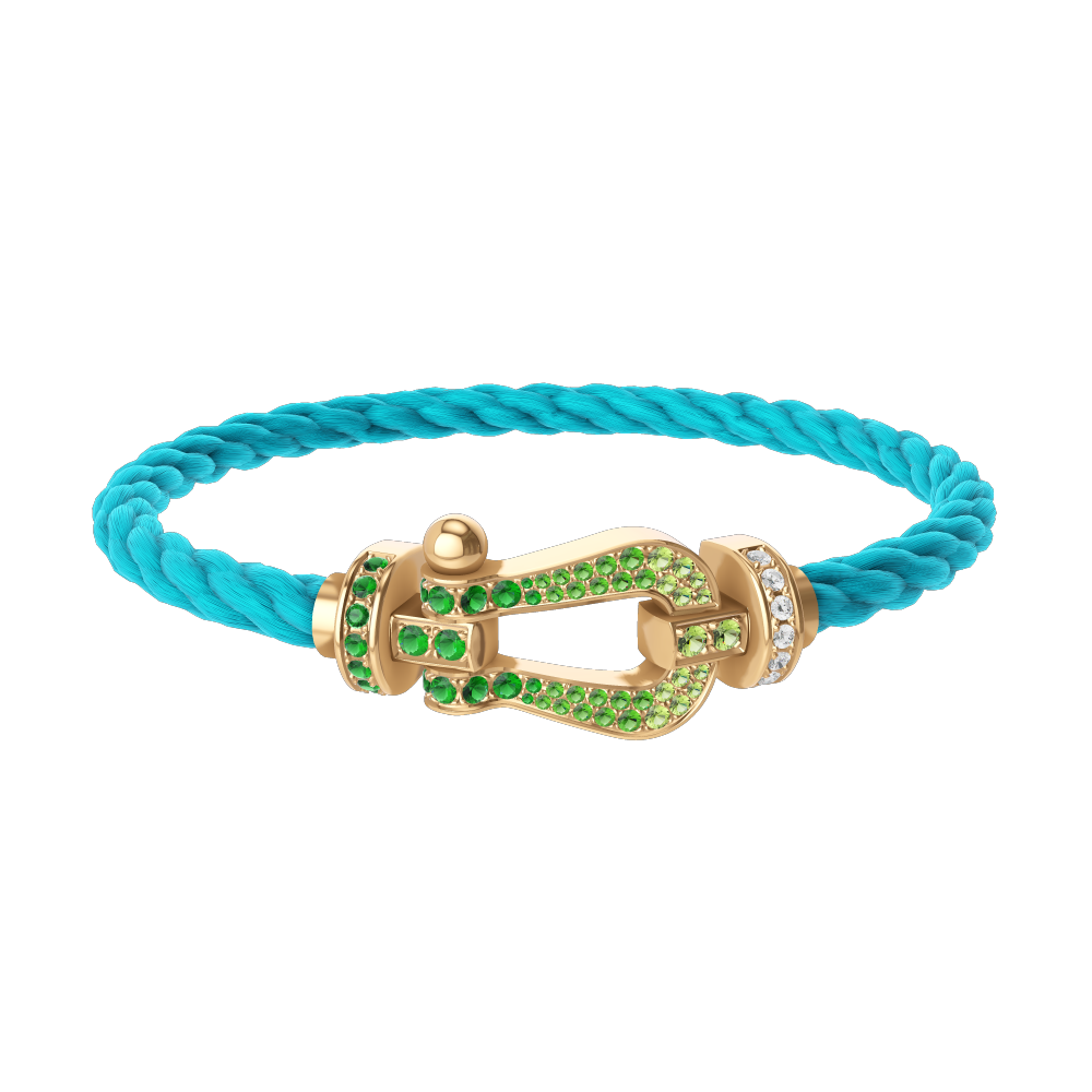 FORCE 10 BRACELET 18K YELLOW GOLD AND COLORED STONES LARGE MODEL