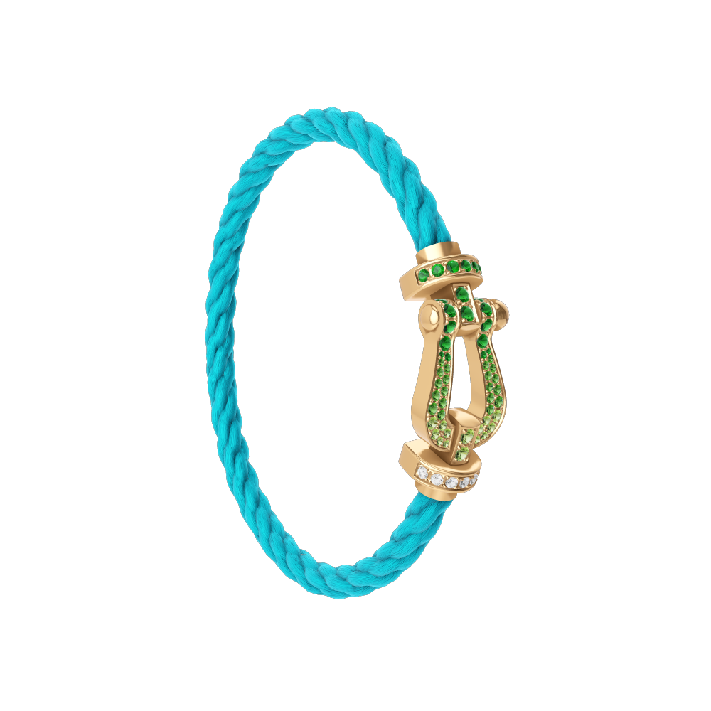 FORCE 10 BRACELET 18K YELLOW GOLD AND COLORED STONES LARGE MODEL