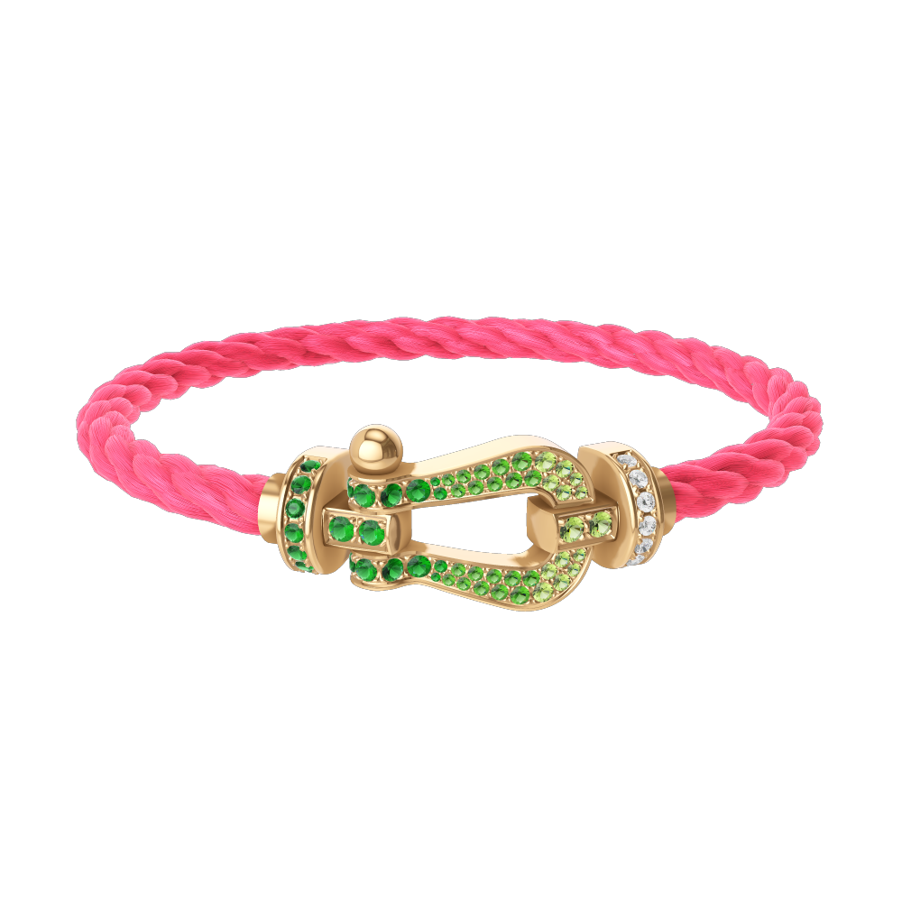 FORCE 10 BRACELET 18K YELLOW GOLD AND COLORED STONES LARGE MODEL
