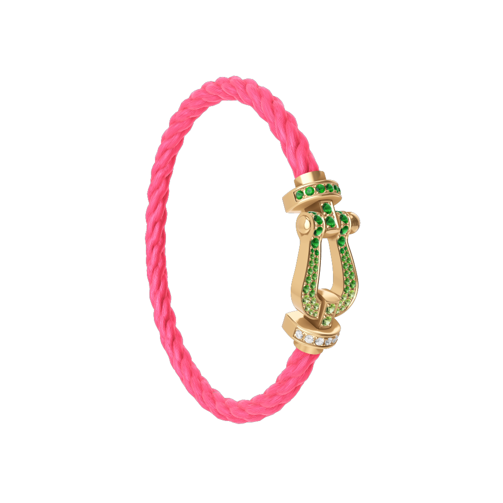 FORCE 10 BRACELET 18K YELLOW GOLD AND COLORED STONES LARGE MODEL