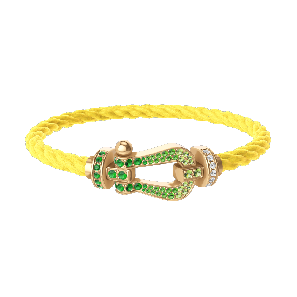 FORCE 10 BRACELET 18K YELLOW GOLD AND COLORED STONES LARGE MODEL