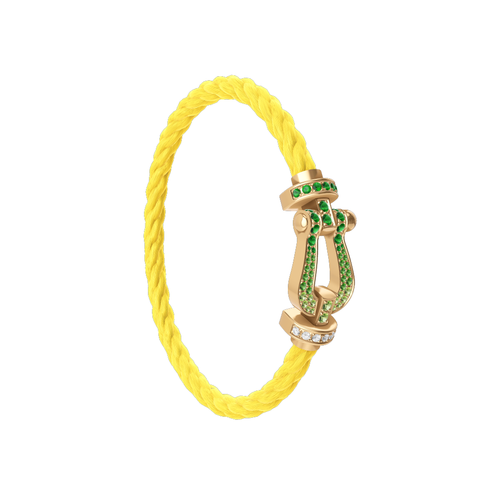 FORCE 10 BRACELET 18K YELLOW GOLD AND COLORED STONES LARGE MODEL