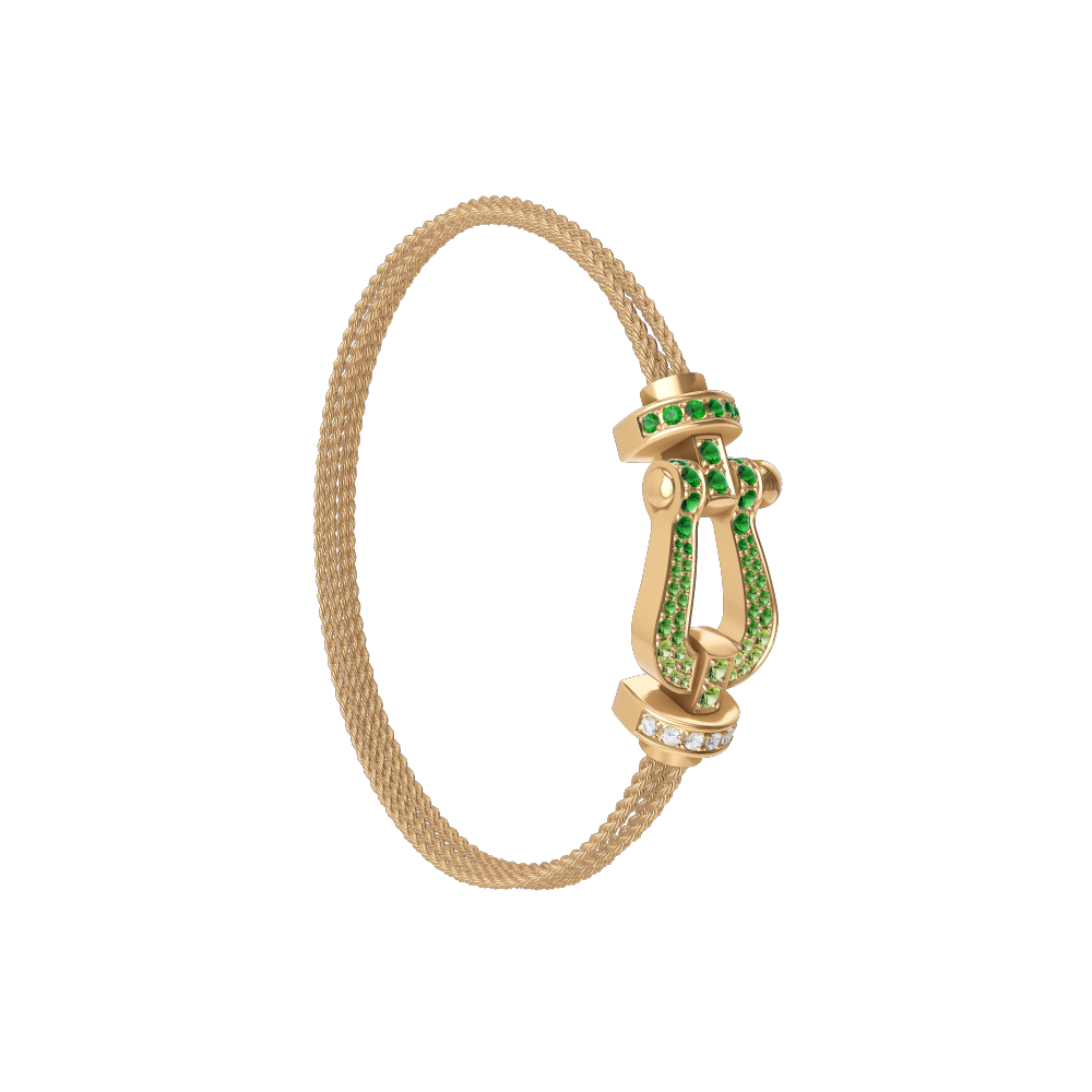 FORCE 10 BRACELET 18K YELLOW GOLD AND COLORED STONES LARGE MODEL
