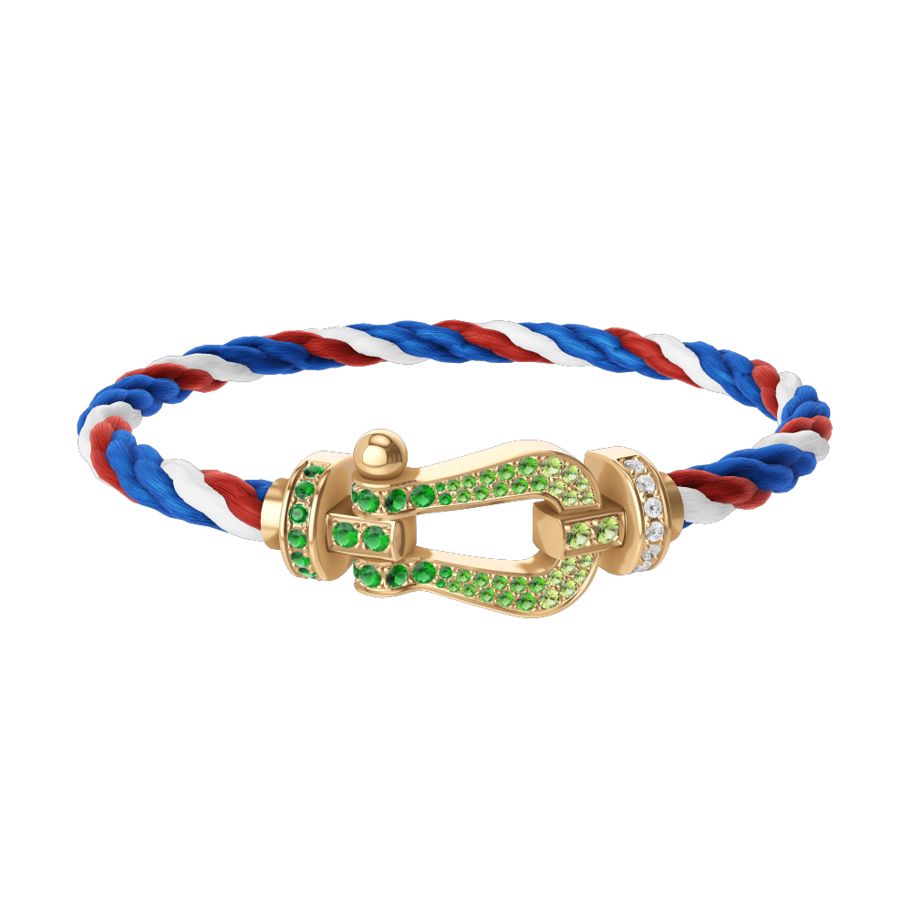 FORCE 10 BRACELET 18K YELLOW GOLD AND COLORED STONES LARGE MODEL