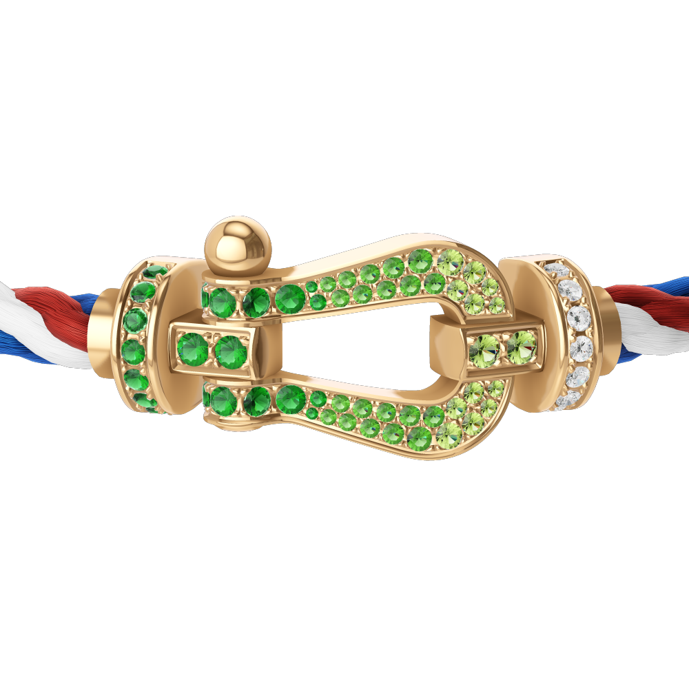 FORCE 10 BRACELET 18K YELLOW GOLD AND COLORED STONES LARGE MODEL