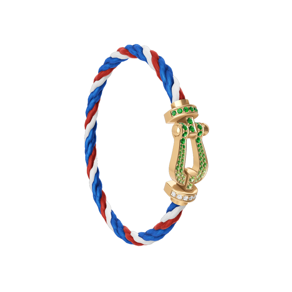 FORCE 10 BRACELET 18K YELLOW GOLD AND COLORED STONES LARGE MODEL
