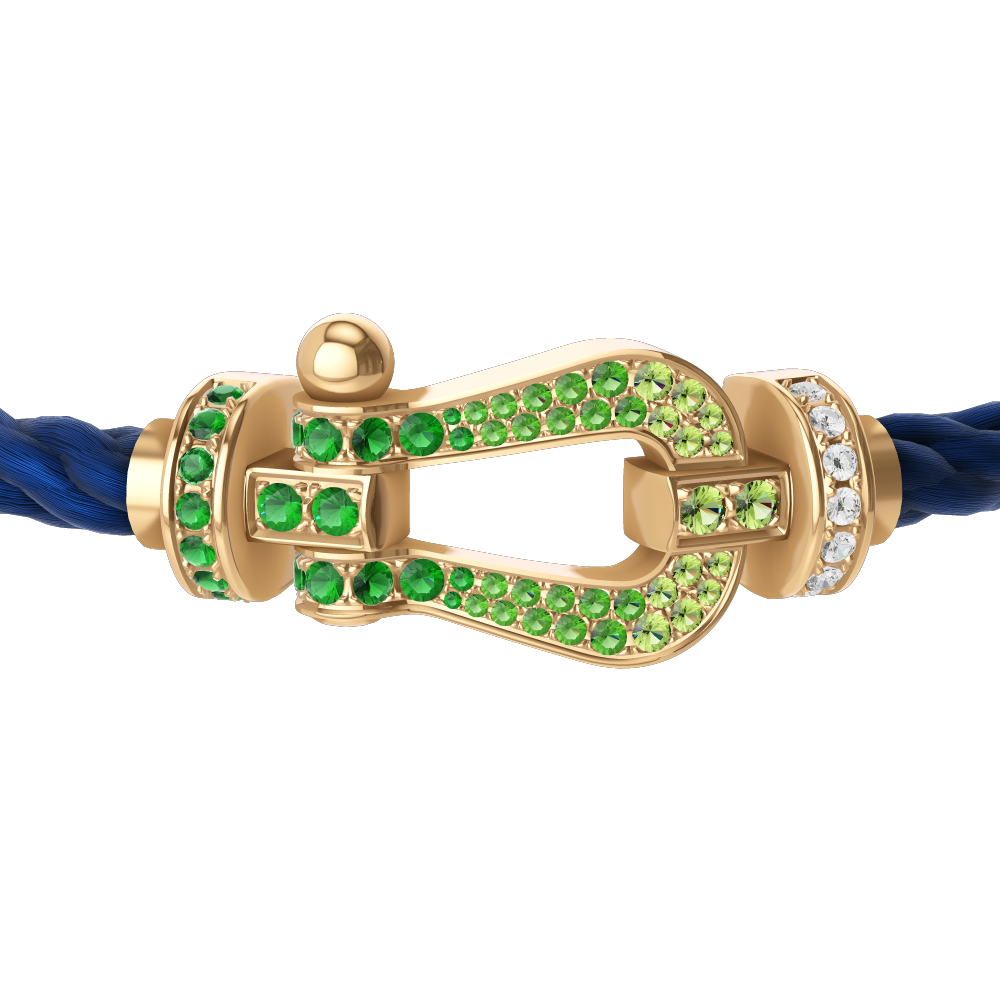 FORCE 10 BRACELET 18K YELLOW GOLD AND COLORED STONES LARGE MODEL