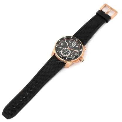 Cartier Calibre Rose Gold Black Dial Automatic Mens Watch
