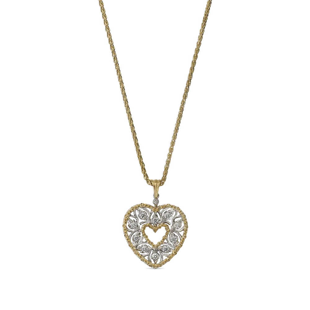 RAMAGE WHITE AND YELLOW GOLD PENDANT WITH DIAMONDS