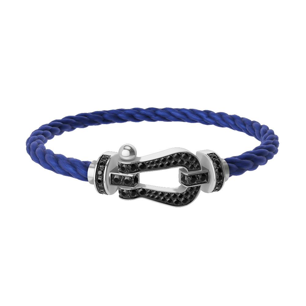 FORCE 10 BRACELET 18K WHITE GOLD AND BLACK DIAMONDS LARGE MODEL