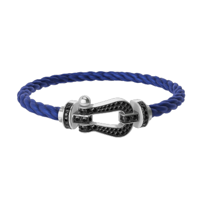 FORCE 10 BRACELET 18K WHITE GOLD AND BLACK DIAMONDS LARGE MODEL