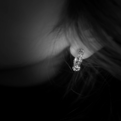 CROSS HOOP EARRING