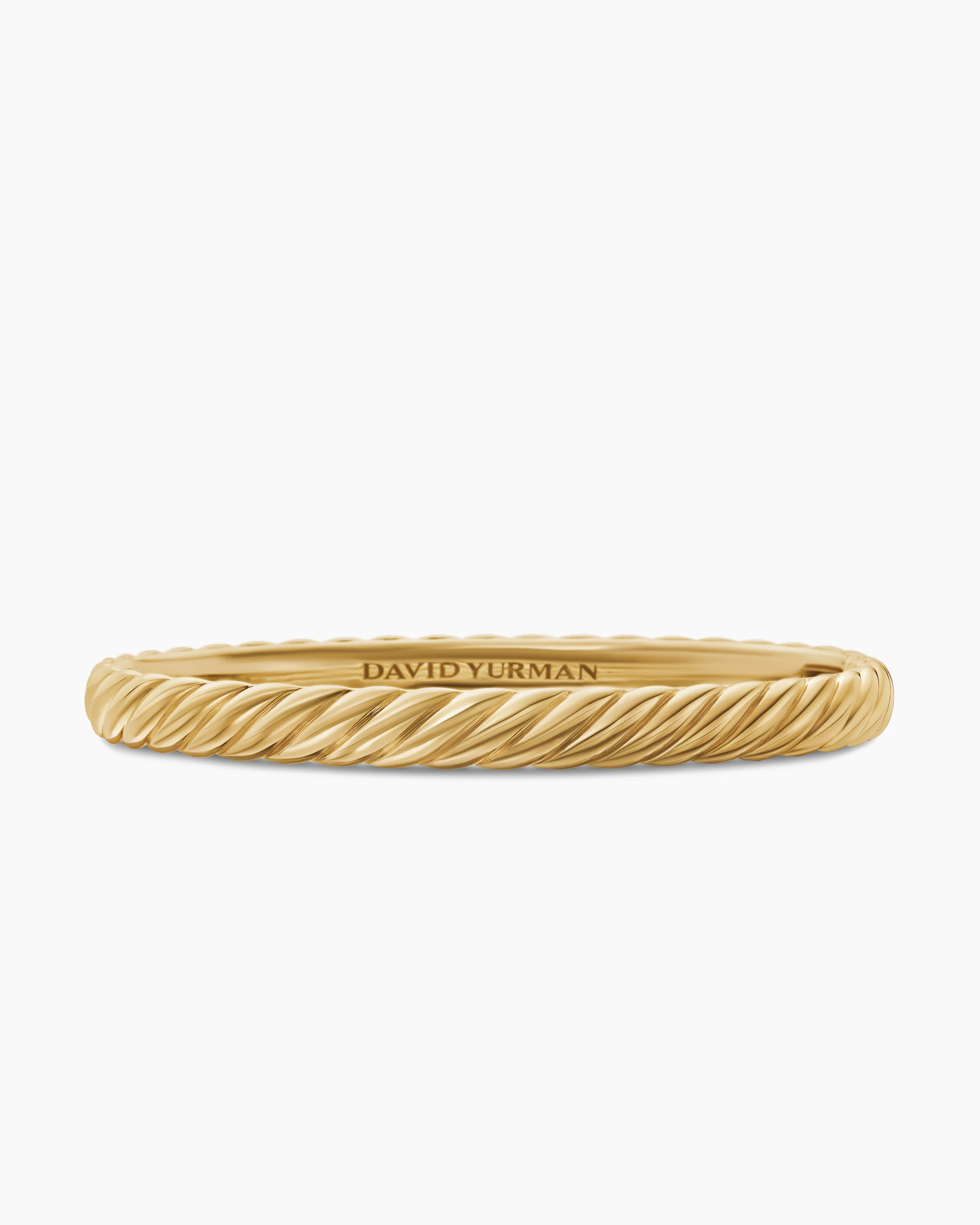 Sculpted Cable Bangle Bracelet 18K Yellow Gold, 6.2mm