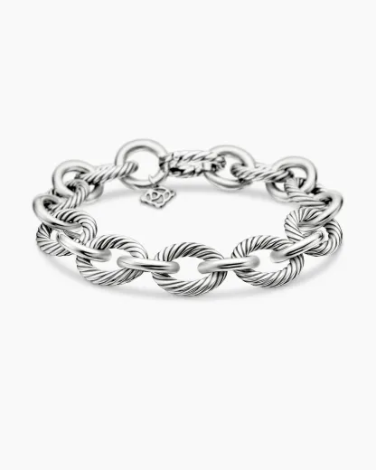 Oval Link Chain Bracelet Sterling Silver