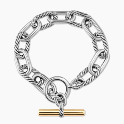 DY Madison® Toggle Chain Bracelet Sterling Silver with 18K Yellow Gold