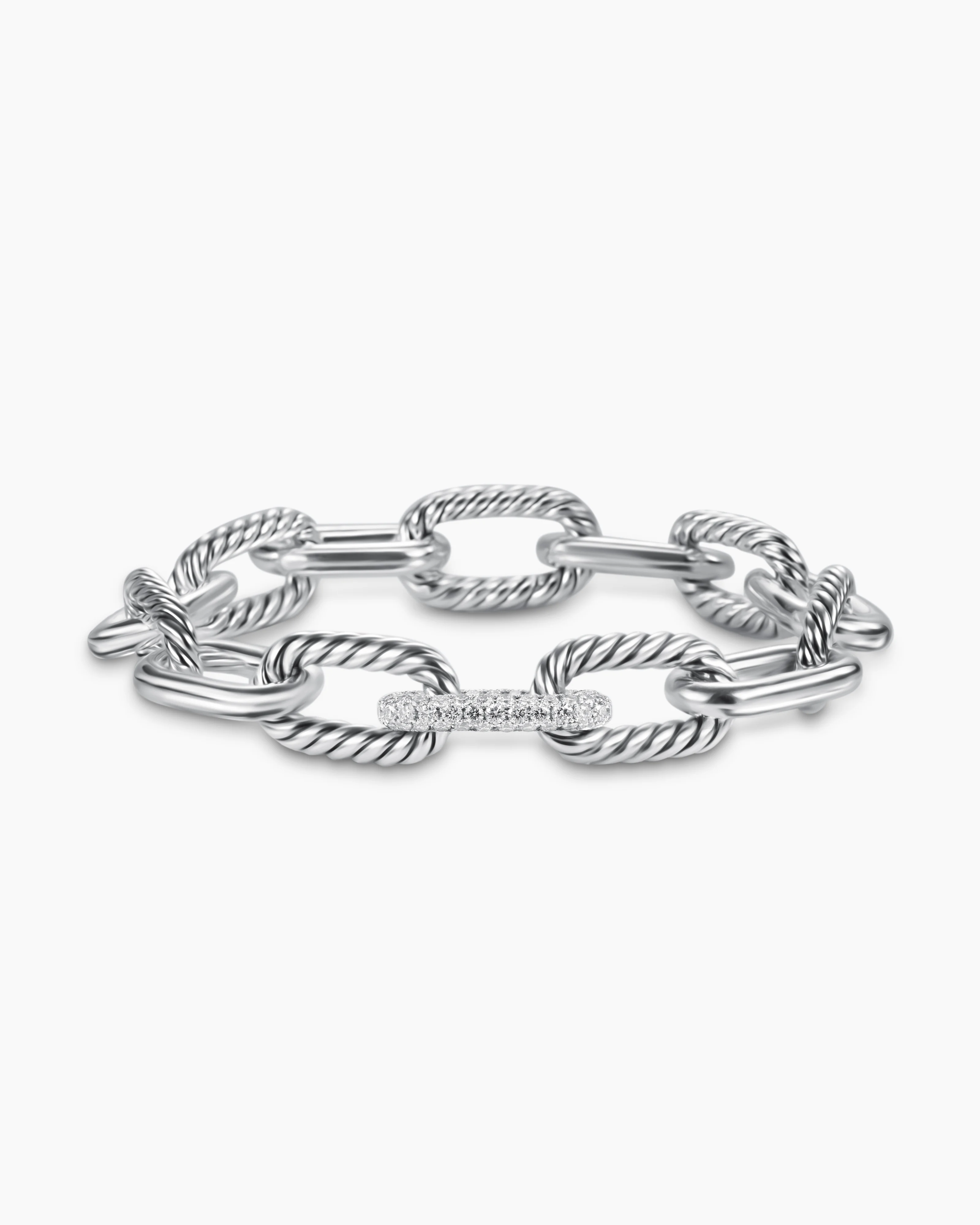 DY Madison® Chain Bracelet Sterling Silver with Diamonds